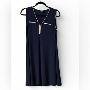 Navy Sleeveless Anne Klein Dress with Zipper Detail Sz 4